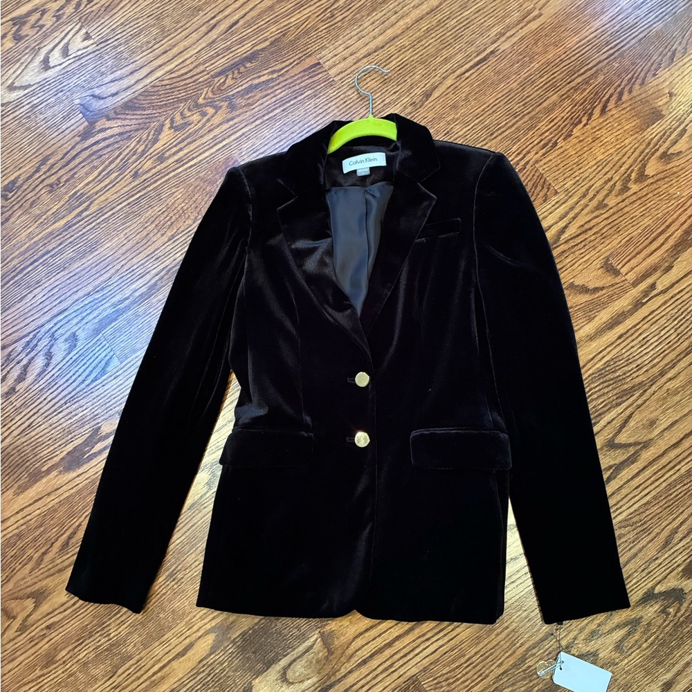 Calvin Klein 2 button Black Velvet Blazer